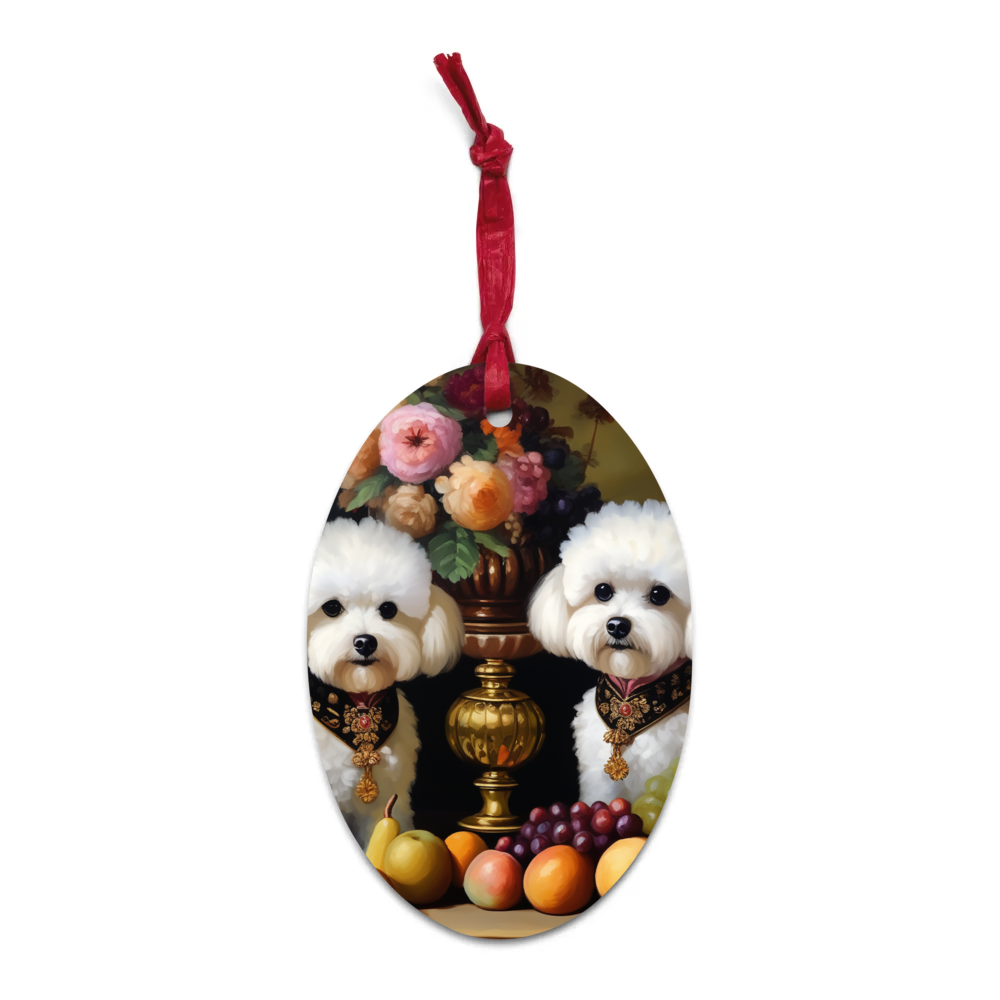 PugMug Custom Bichons Frise Wooden Ornament