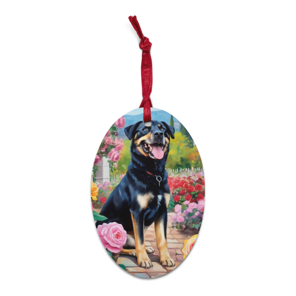 PugMug Custom Blue Wooden Ornament