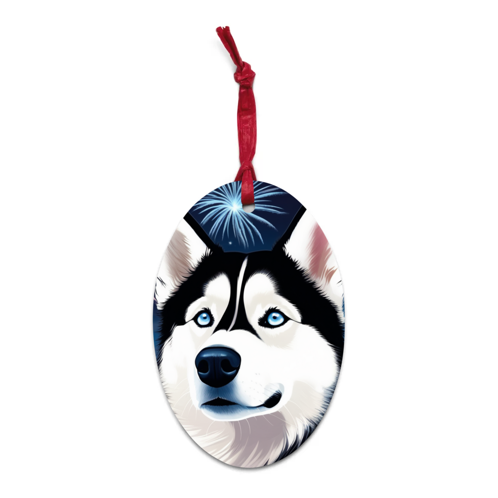 PugMug Custom Siberian Husky Wooden Ornament