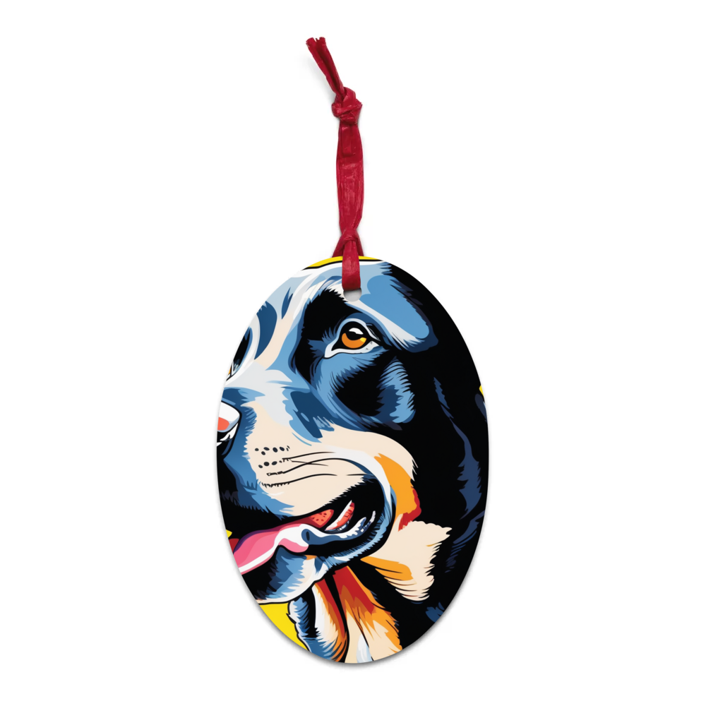 PugMug Custom Black Labrador Retriever Wooden Ornament