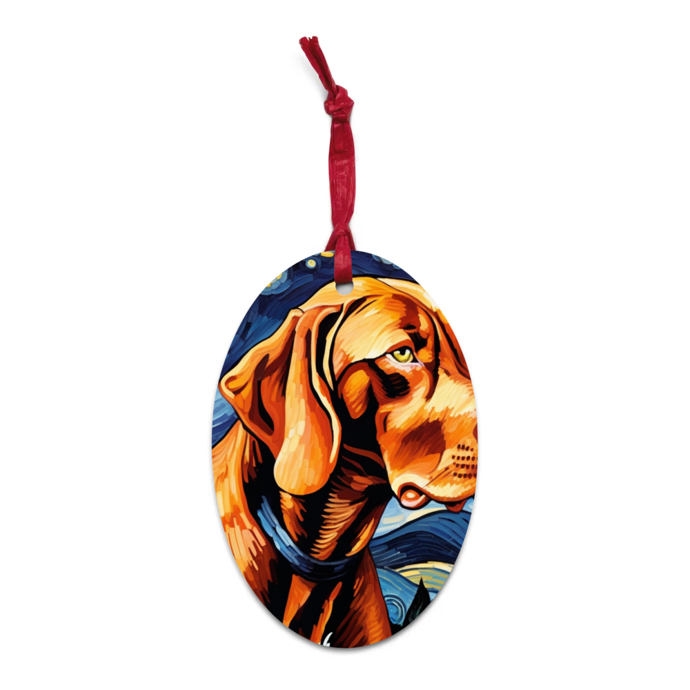 PugMug Custom Vizsla Wooden Ornament