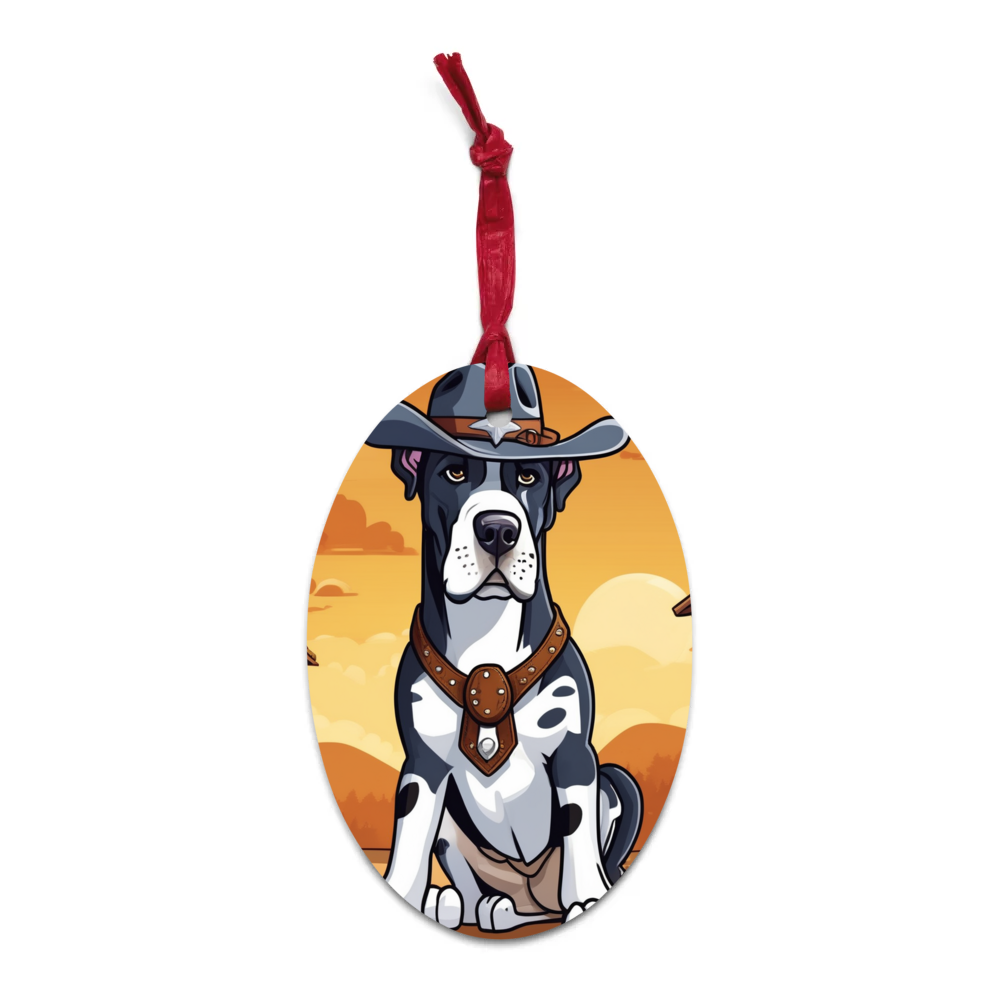 PugMug Custom Great Dane Wooden Ornament