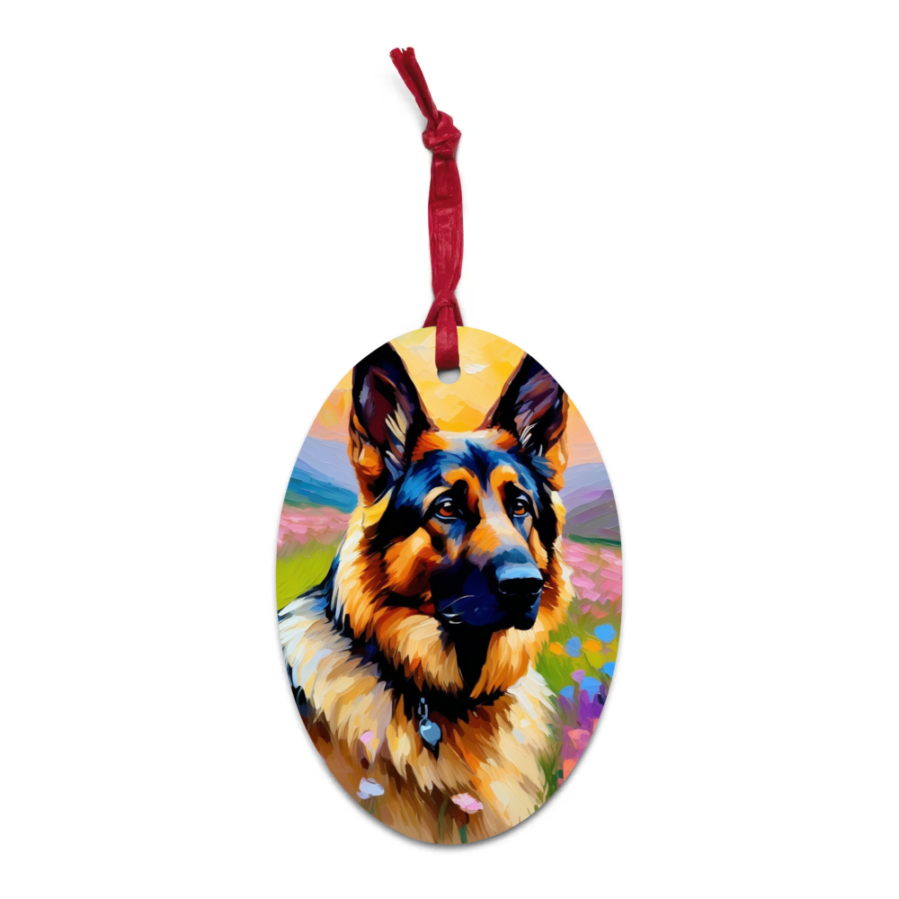 PugMug Custom German Shepherd Dog Wooden Ornament