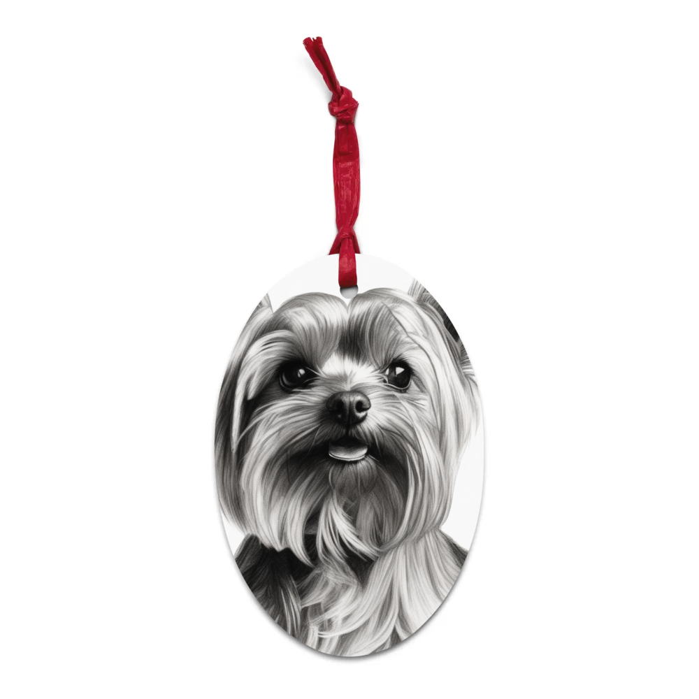 PugMug Custom Yorkshire Terrier Wooden Ornament