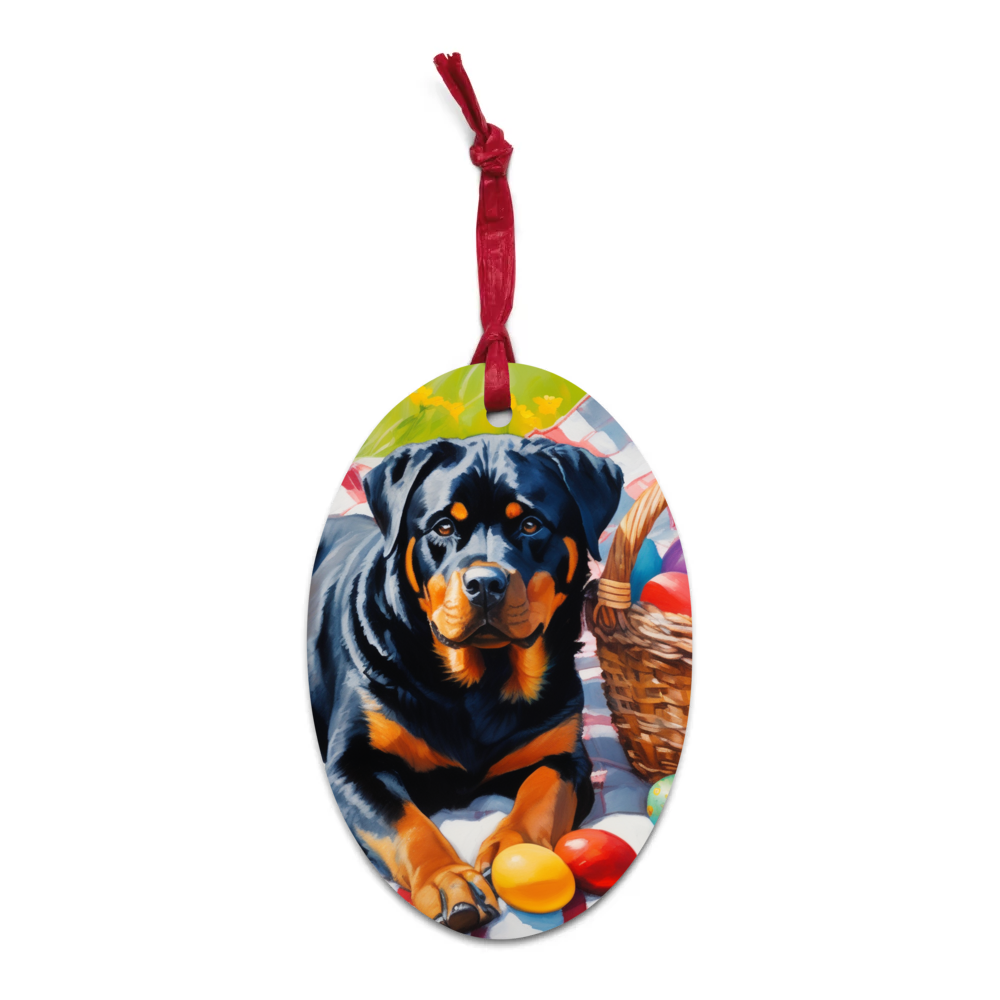 PugMug Custom Rottweiler Wooden Ornament