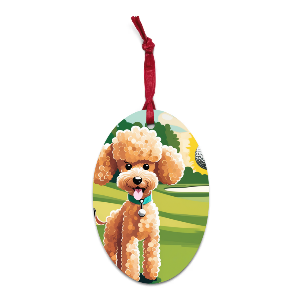 PugMug Custom Tan Poodle Wooden Ornament