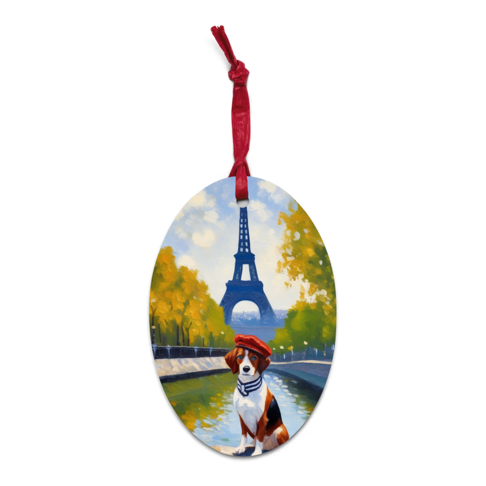 PugMug Custom Brittany Dog Wooden Ornament