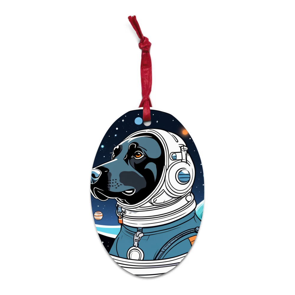 PugMug Custom Black Labrador Retriever Wooden Ornament