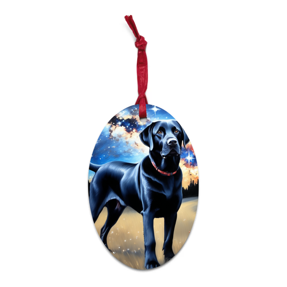 PugMug Custom Black Labrador Retriever Wooden Ornament