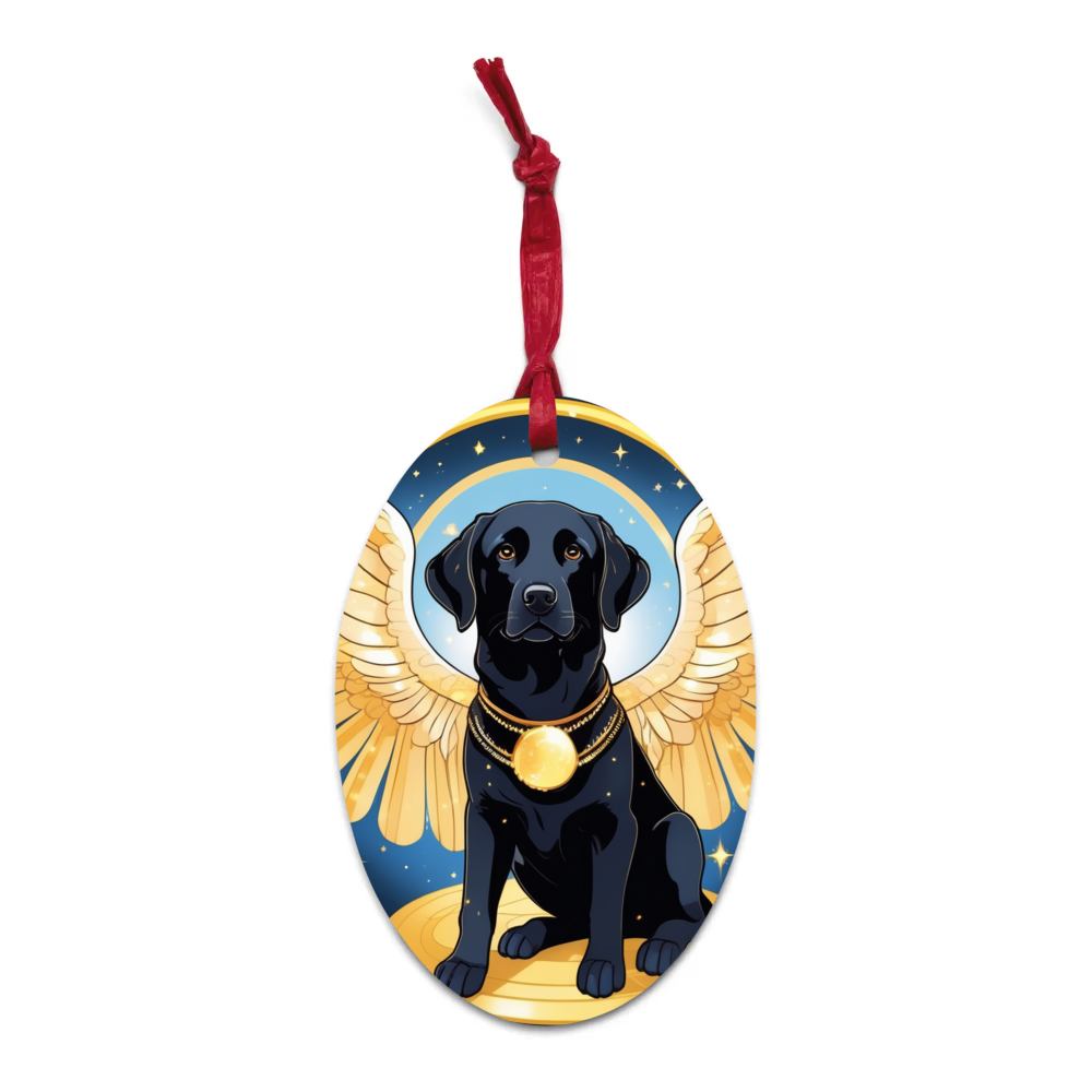 PugMug Custom Black Labrador Retriever Wooden Ornament