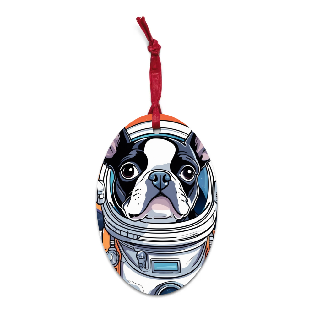 PugMug Custom Boston Terrier Wooden Ornament