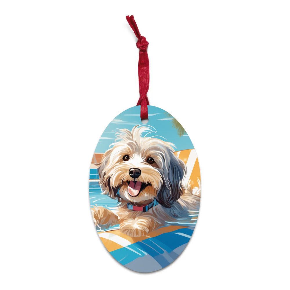 PugMug Custom Tan Havanese Dog Wooden Ornament