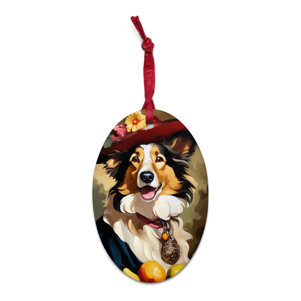 PugMug Custom Collie Wooden Ornament