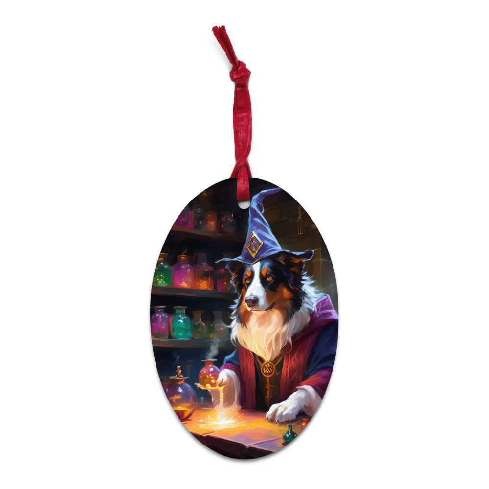 PugMug Custom Miniature American Shepherd Wooden Ornament