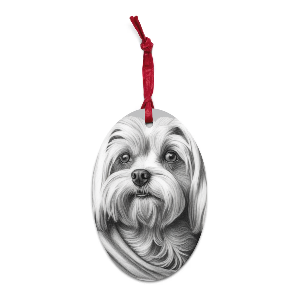 PugMug Custom Maltese Dog Wooden Ornament