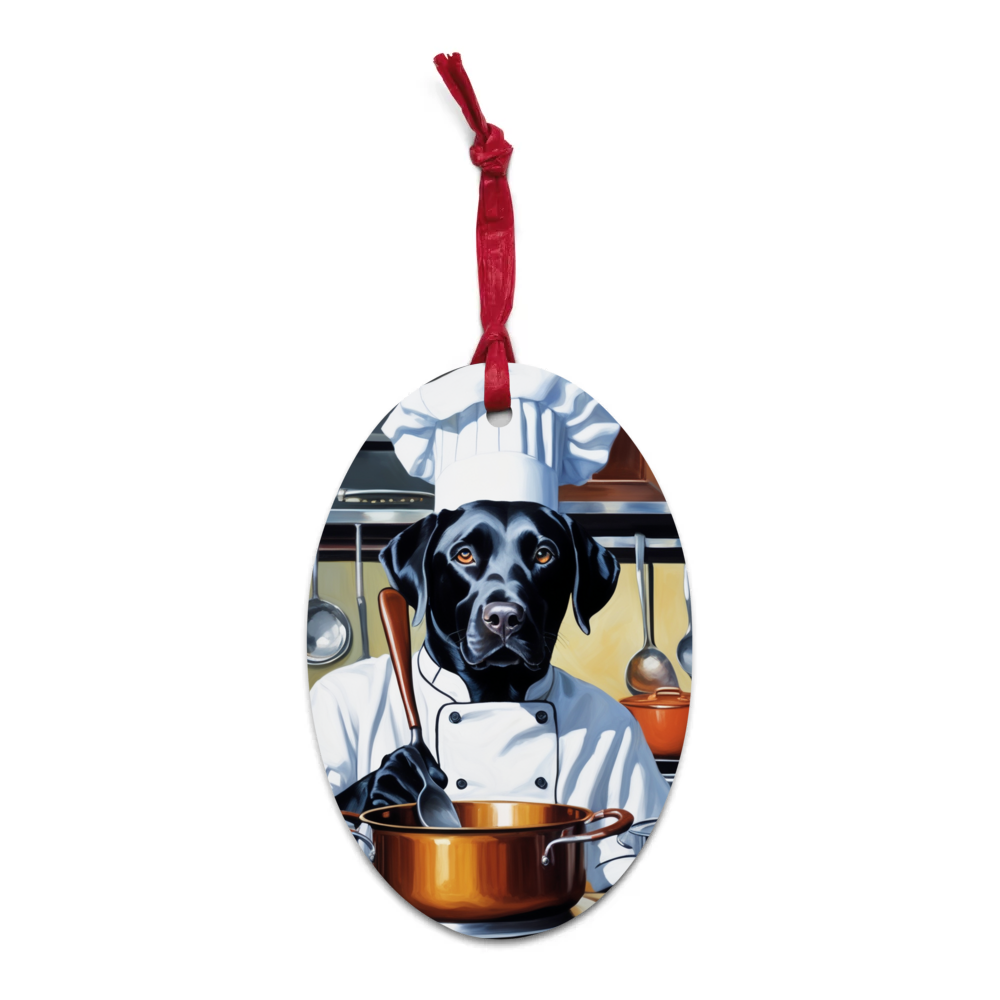 PugMug Custom Black Labrador Retriever Wooden Ornament