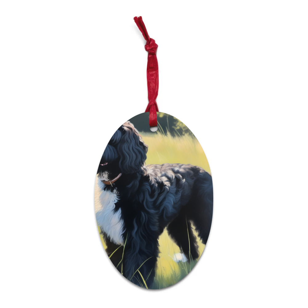 PugMug Custom Portuguese Water Dog Wooden Ornament