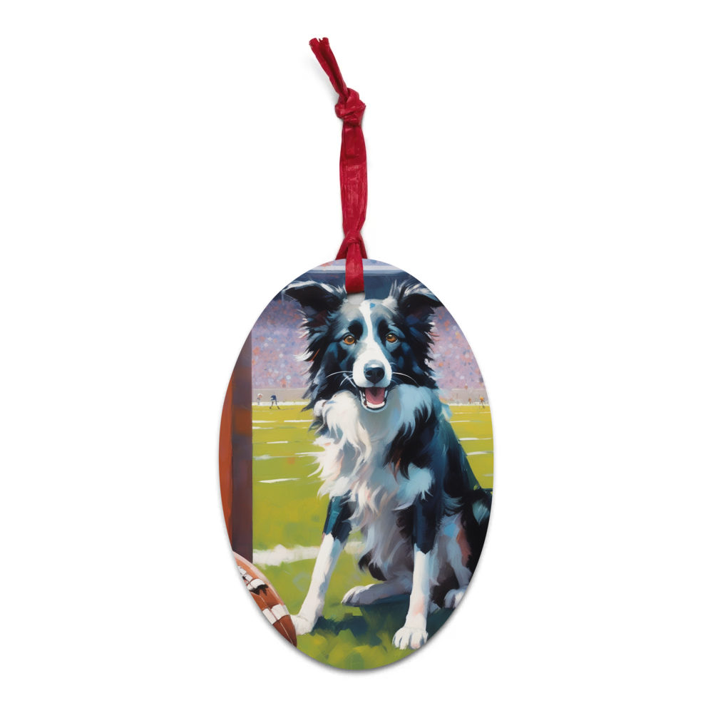 PugMug Custom Border Collie Wooden Ornament