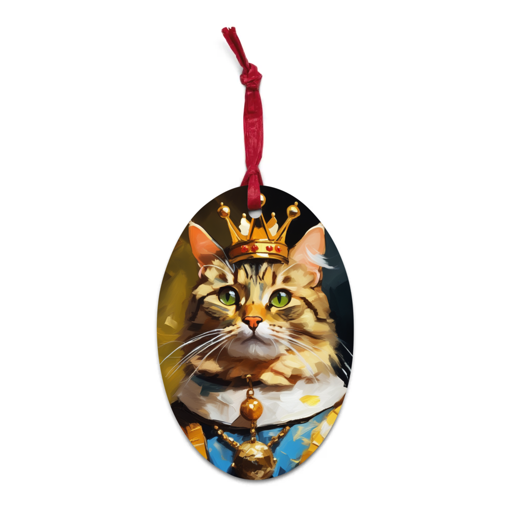 PugMug Custom Tabby Companion Cat Wooden Ornament