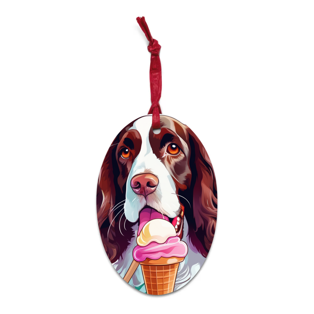 PugMug Custom English Springer Spaniel Wooden Ornament