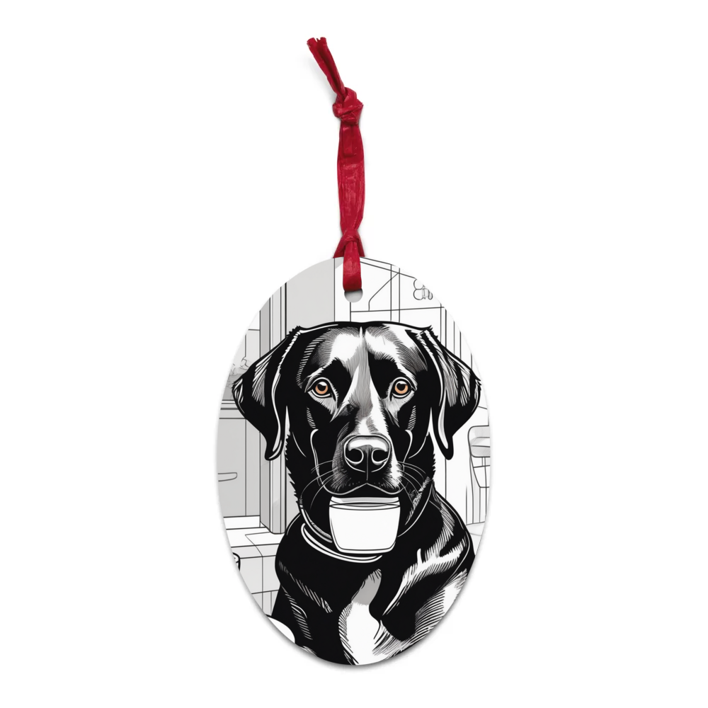 PugMug Custom Black Labrador Retriever Wooden Ornament