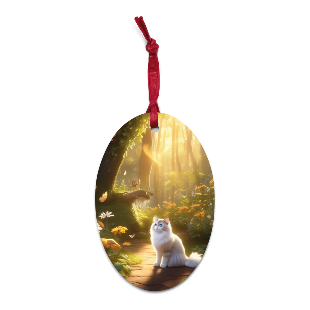 PugMug Custom Tabby Ragdoll Cat Wooden Ornament