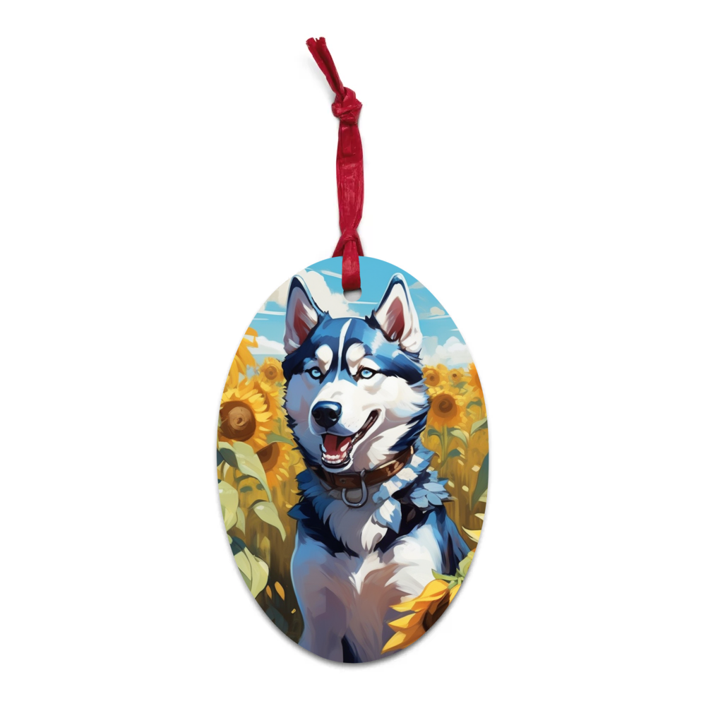 PugMug Custom Siberian Husky Wooden Ornament