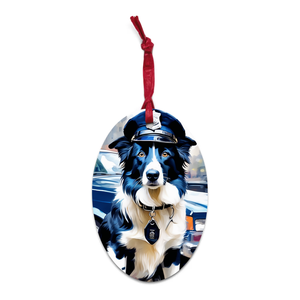 PugMug Custom Border Collie Wooden Ornament