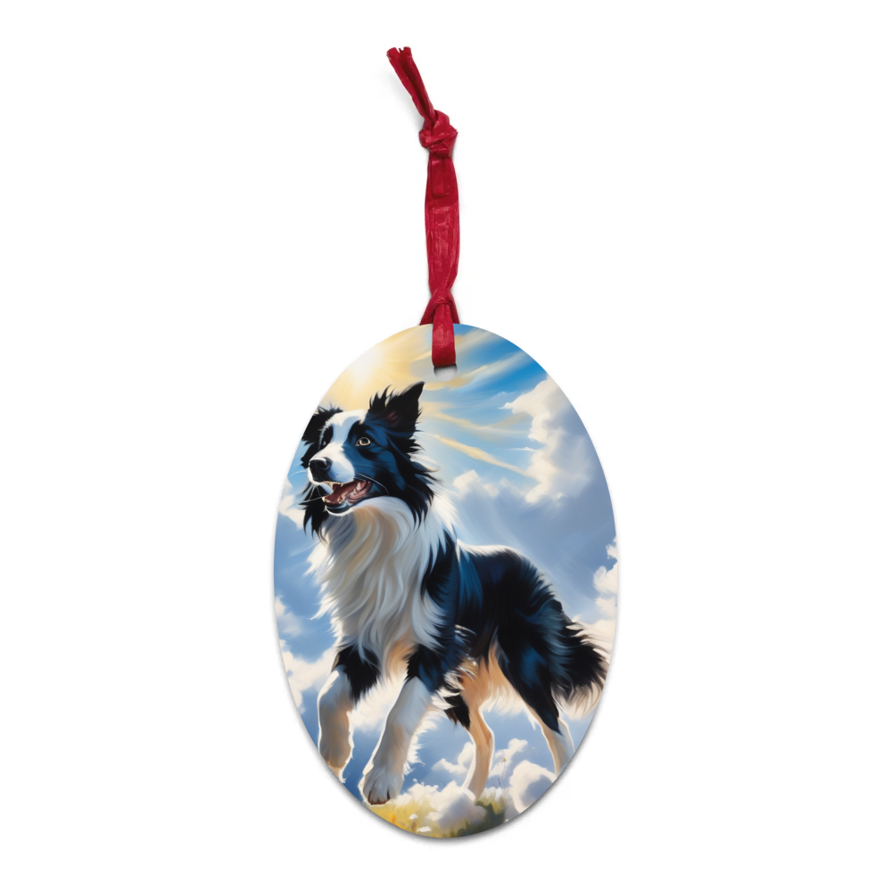 PugMug Custom Border Collie Wooden Ornament