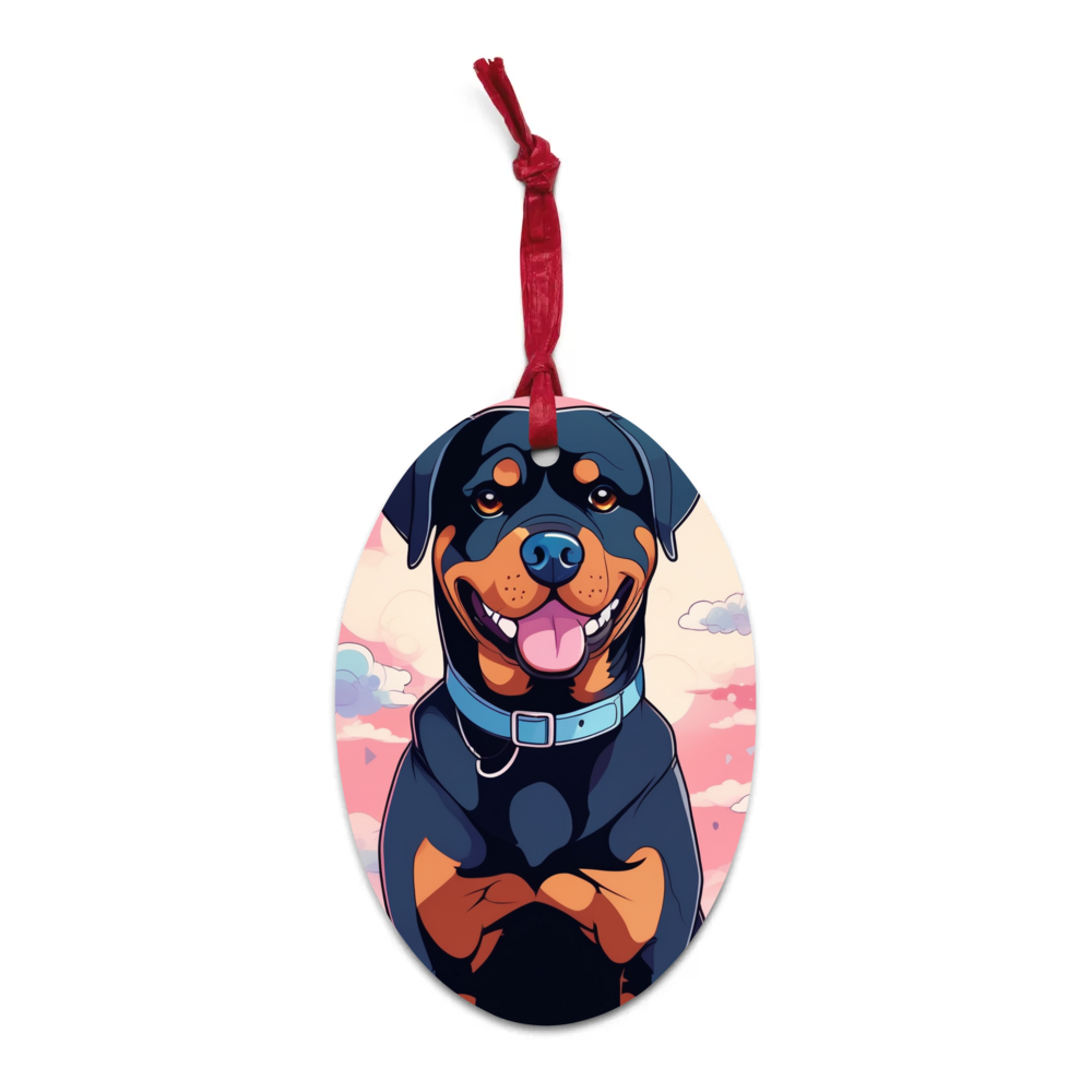 PugMug Custom Rottweiler Wooden Ornament