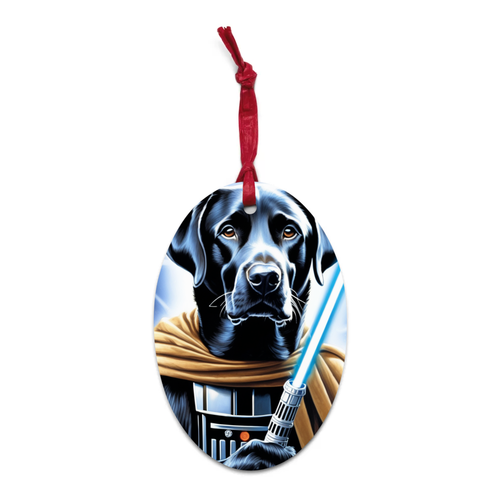 PugMug Custom Black Labrador Retriever Wooden Ornament