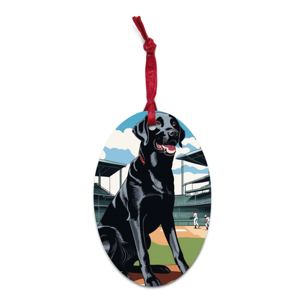 PugMug Custom Black Labrador Retriever Wooden Ornament