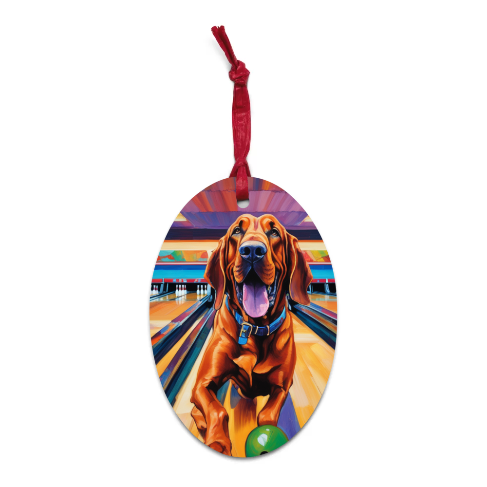PugMug Custom Bloodhound Wooden Ornament