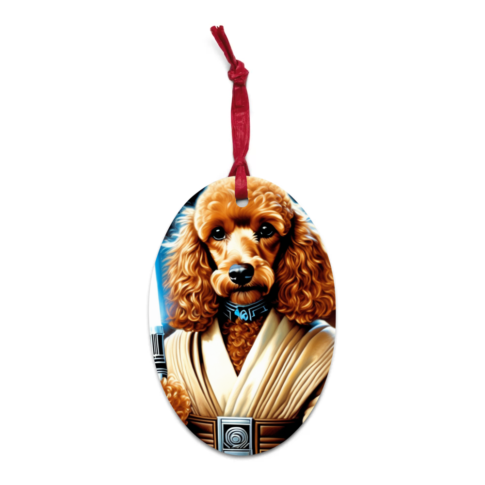 PugMug Custom Tan Poodle Wooden Ornament