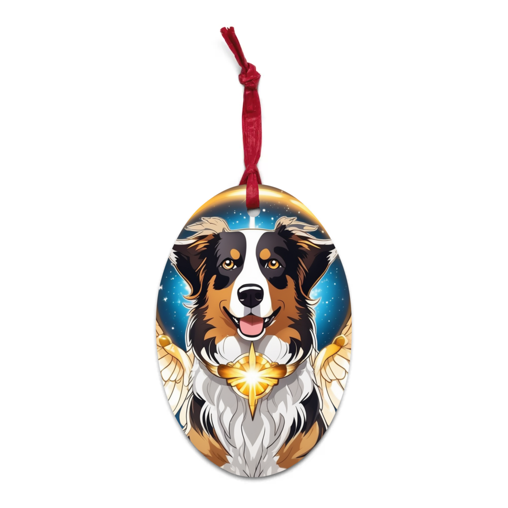 PugMug Custom Australian Shepherd Dog Wooden Ornament