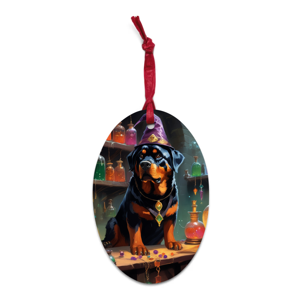 PugMug Custom Rottweiler Wooden Ornament