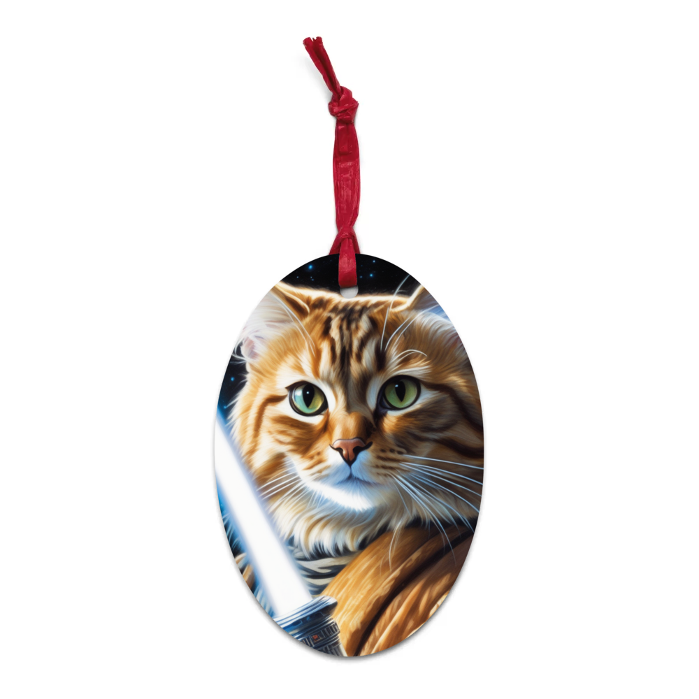 PugMug Custom Tabby Exotic Cat Wooden Ornament