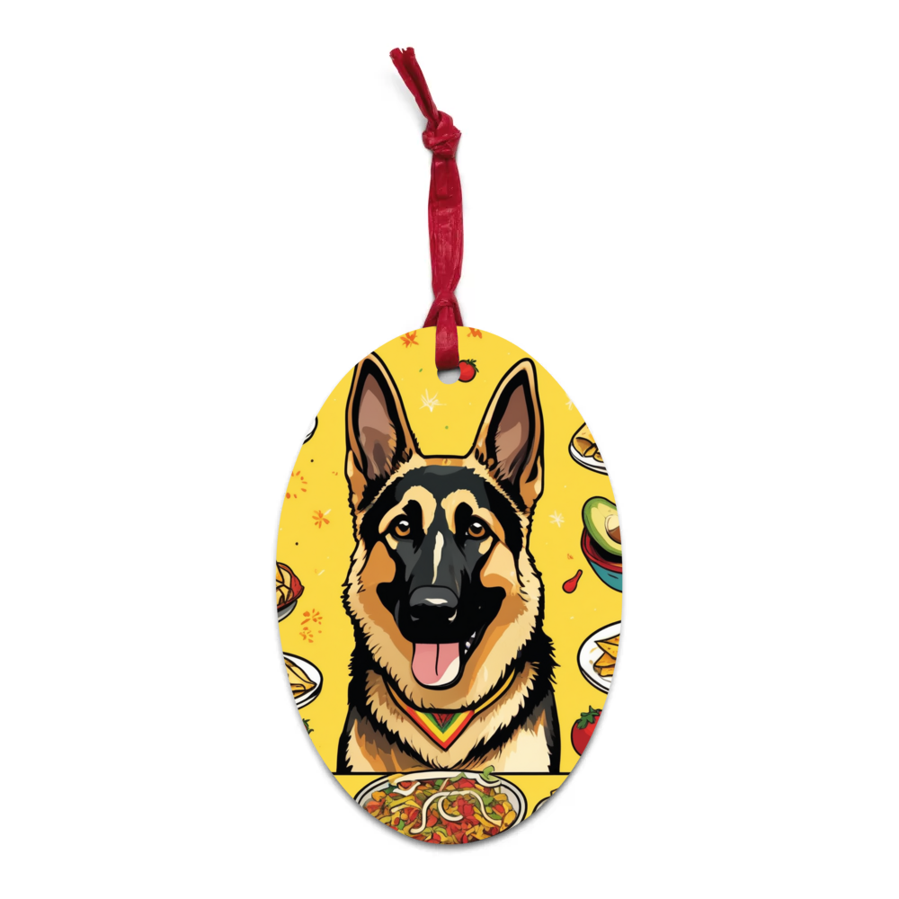 PugMug Custom German Shepherd Dog Wooden Ornament