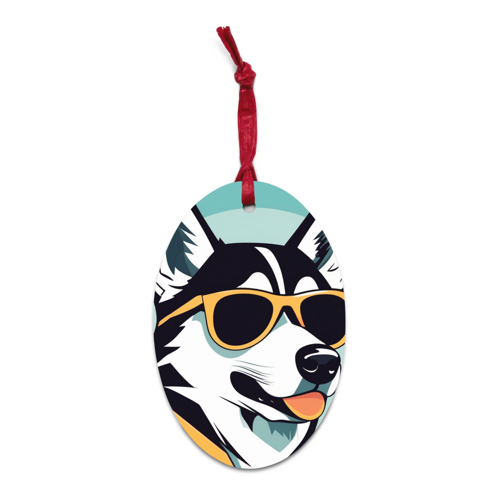 PugMug Custom Siberian Husky Wooden Ornament