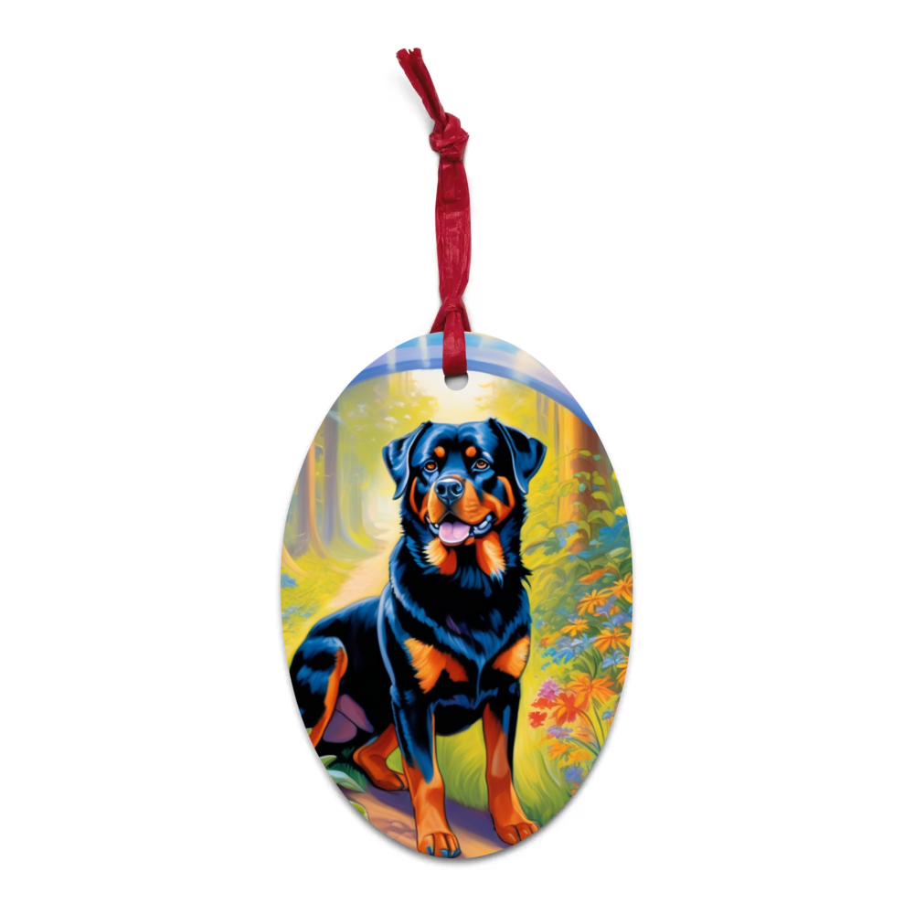 PugMug Custom Rottweiler Wooden Ornament
