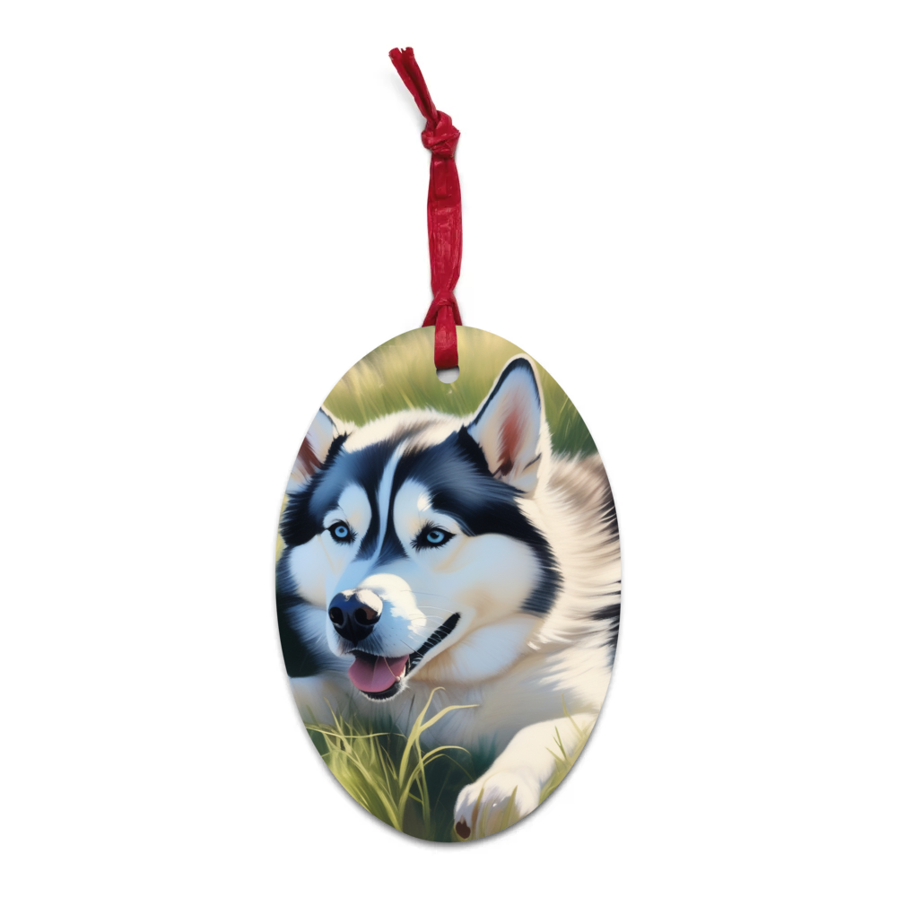 PugMug Custom Siberian Husky Wooden Ornament