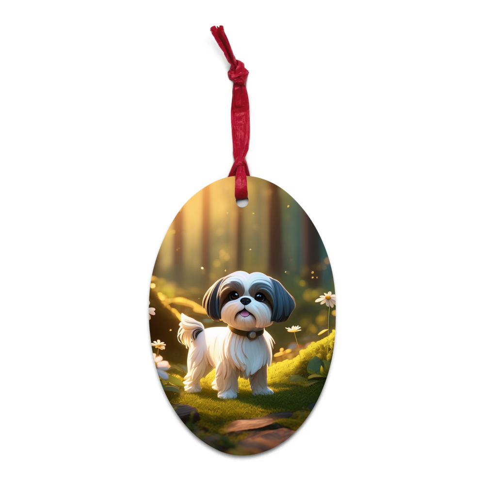 PugMug Custom Shih Tzu Wooden Ornament