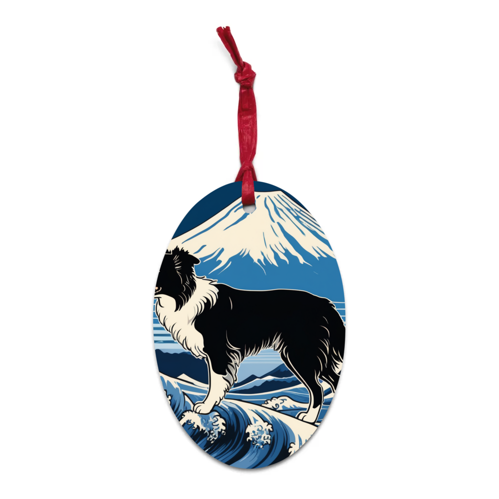 PugMug Custom Border Collie Wooden Ornament