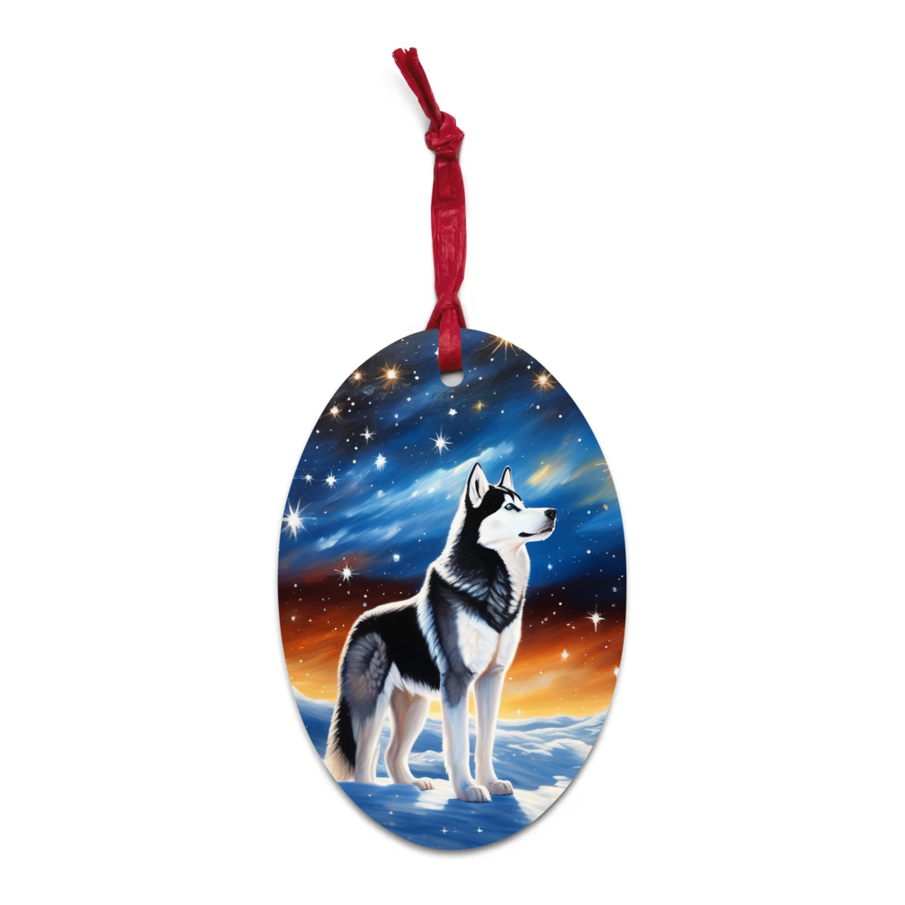 PugMug Custom Siberian Husky Wooden Ornament