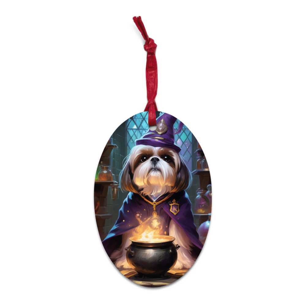 PugMug Custom Shih Tzu Wooden Ornament