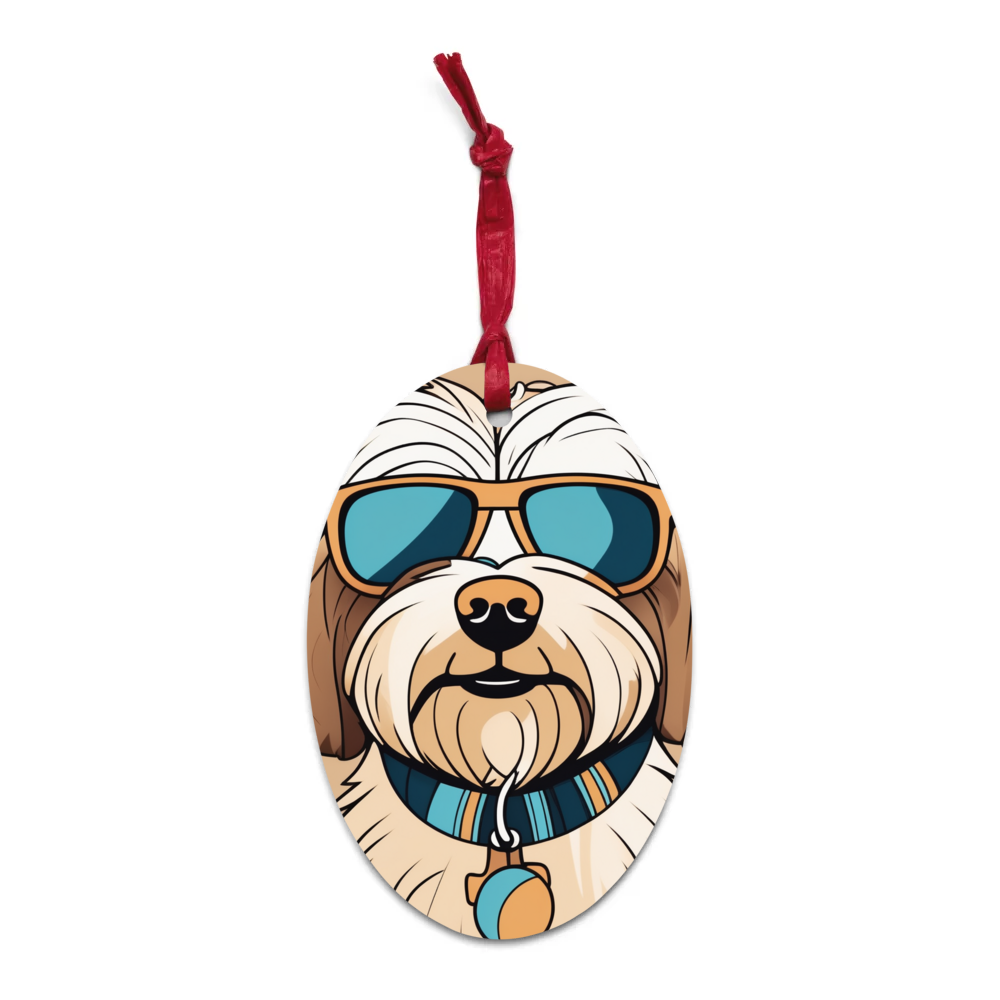 PugMug Custom Tan Havanese Dog Wooden Ornament