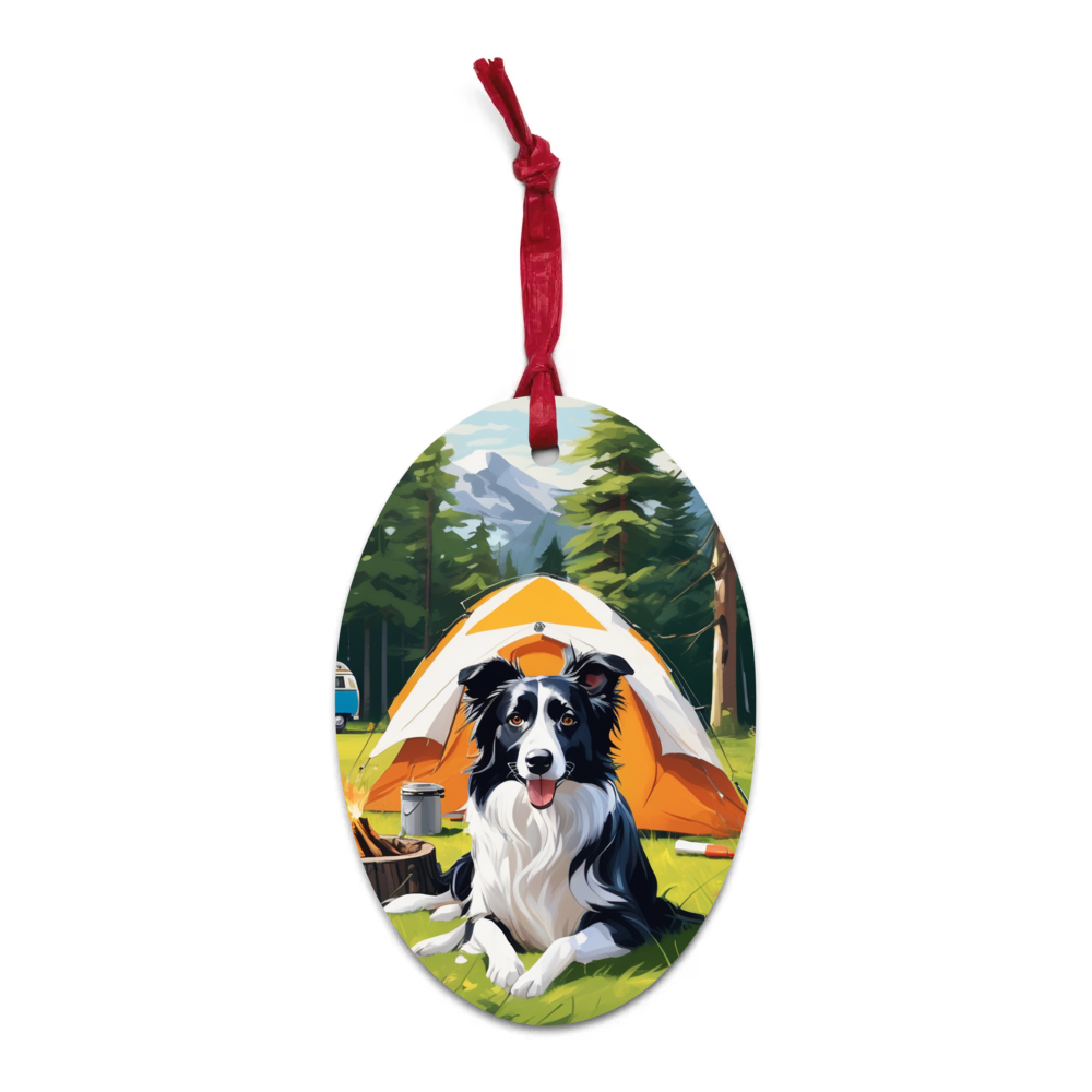 PugMug Custom Border Collie Wooden Ornament