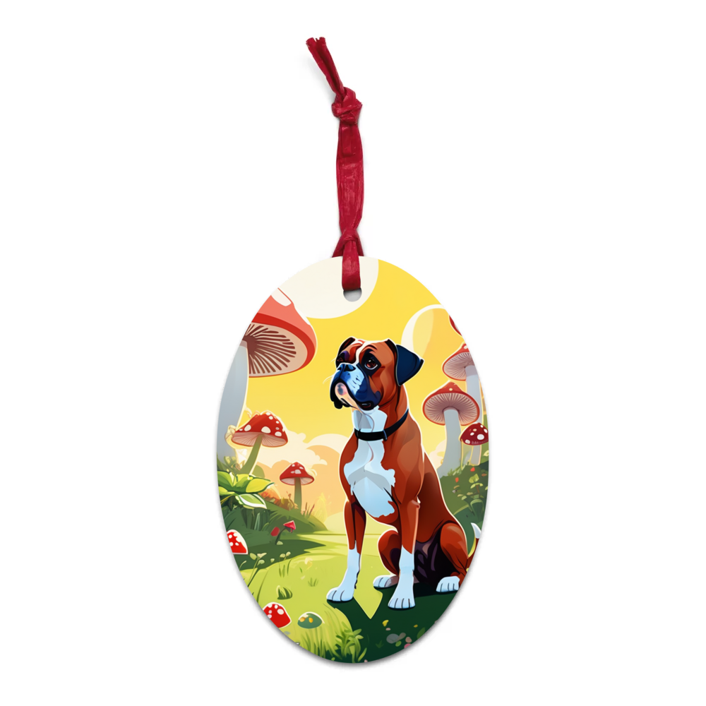 PugMug Custom Boxer Dog Wooden Ornament
