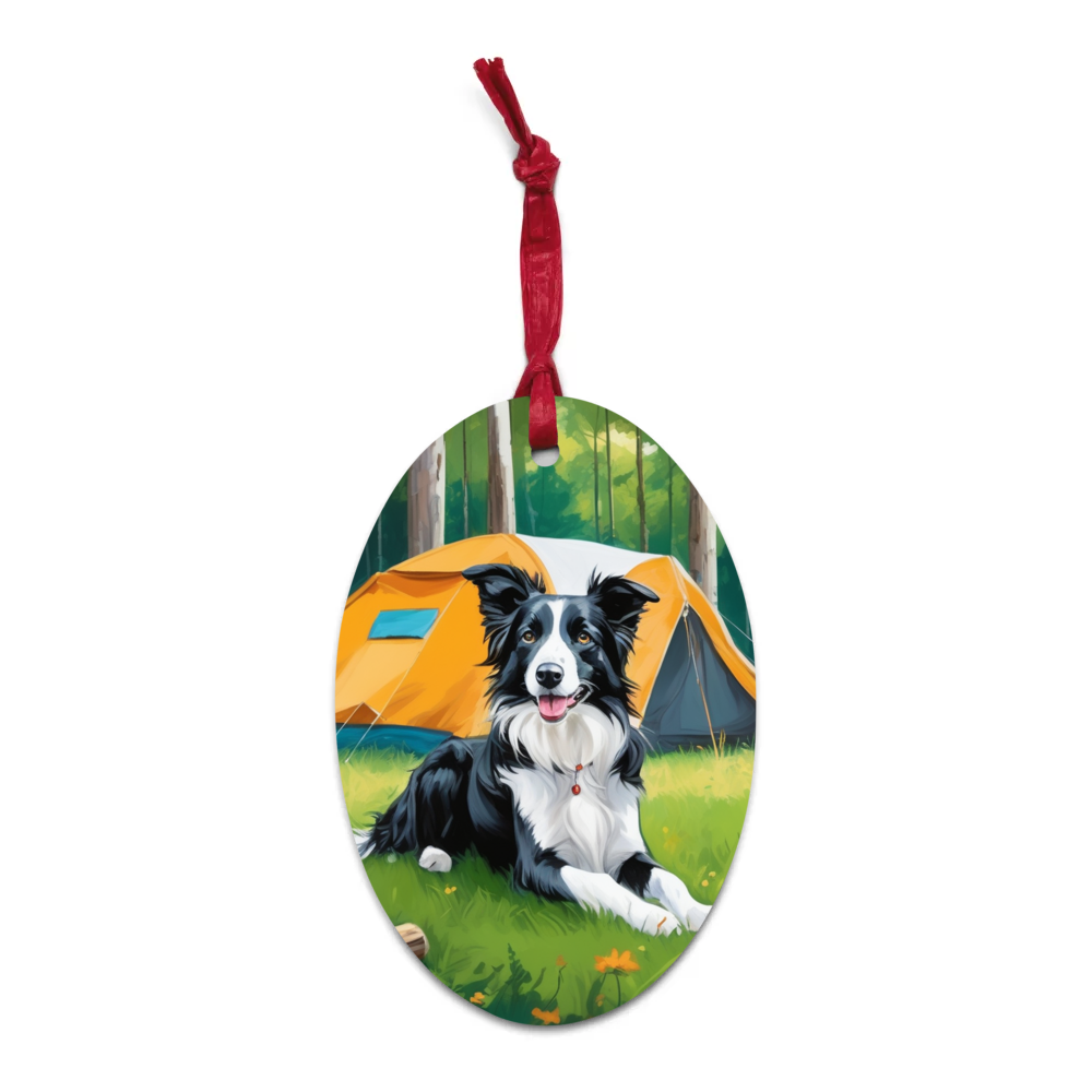 PugMug Custom Border Collie Wooden Ornament