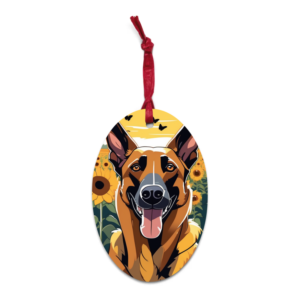 PugMug Custom Belgian Malinois Wooden Ornament